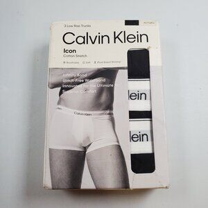 Calvin Klein 3 Low Rise Trunks Briefs Men Size XL NWT Icon Underwear Stretch